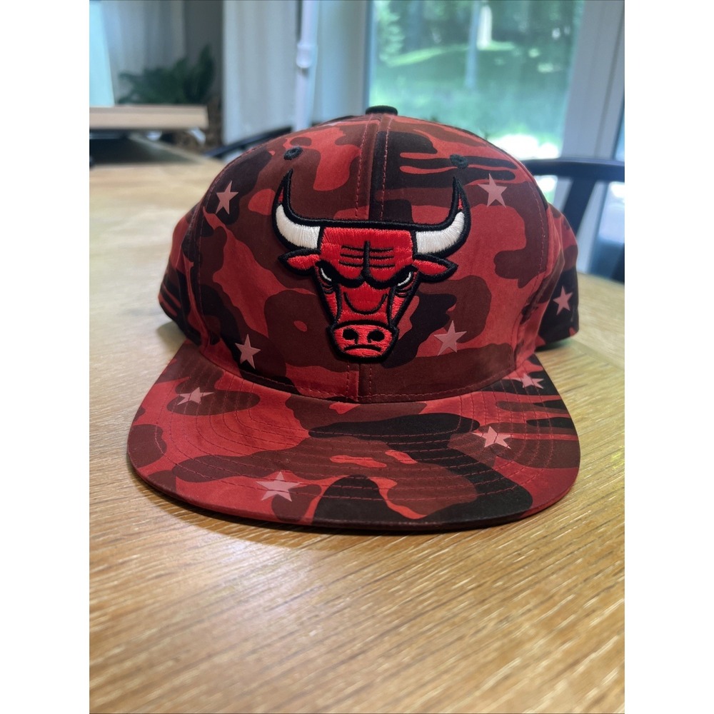 Mitchell & Ness Chicago Bulls Team Red Camo Adjustable Snapback Hat Cap